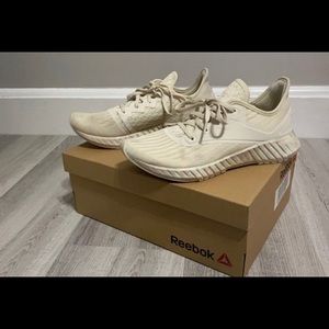 Women's Cream Colored Reebok Flashfilm Sneakers